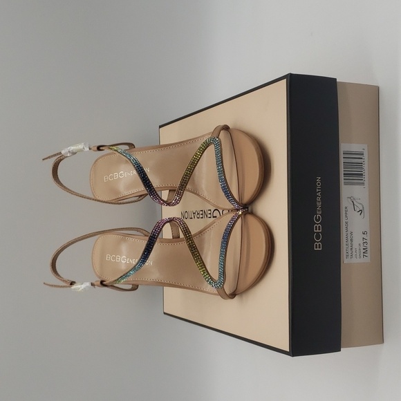 686- BCBGENERATION Joliny Tan Rainbow Colors Women's Sandals Size 7 M NWT - Picture 7 of 8